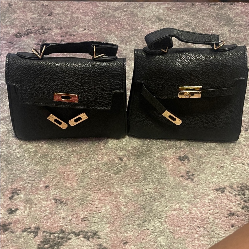 Elegant Black Handbag Set